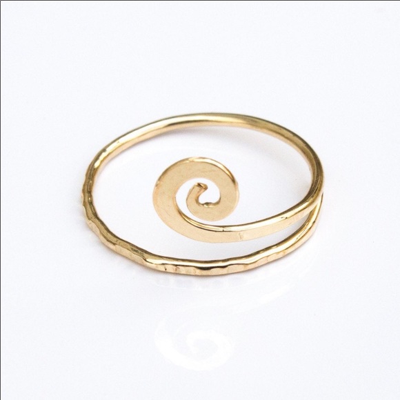 Hammered spiral midi/knuckle ring - Picture 2 of 6